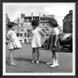 Jeu de Rue Paris 1959 - tableau noir et blanc