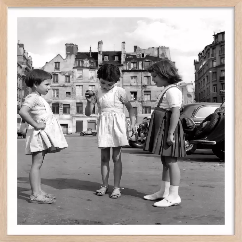 Jeu de Rue Paris 1959 tableau noir et blanc