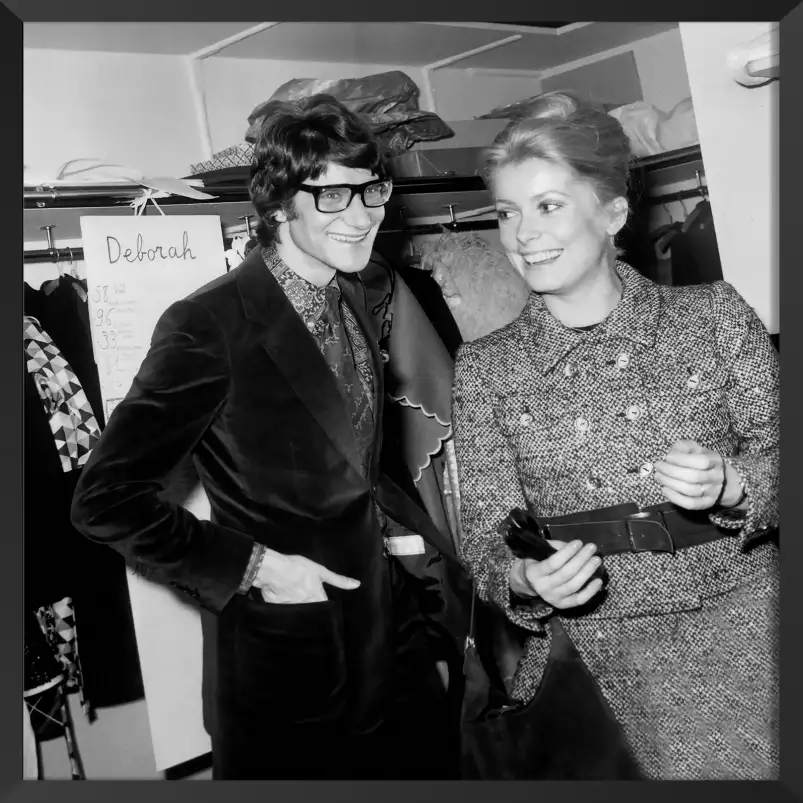 Saint Laurent et Catherine Deneuve Fashion show en 1968 - célébrités