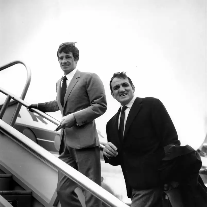 Belmondo et Ventura en 1963 - photo acteur noir et blanc