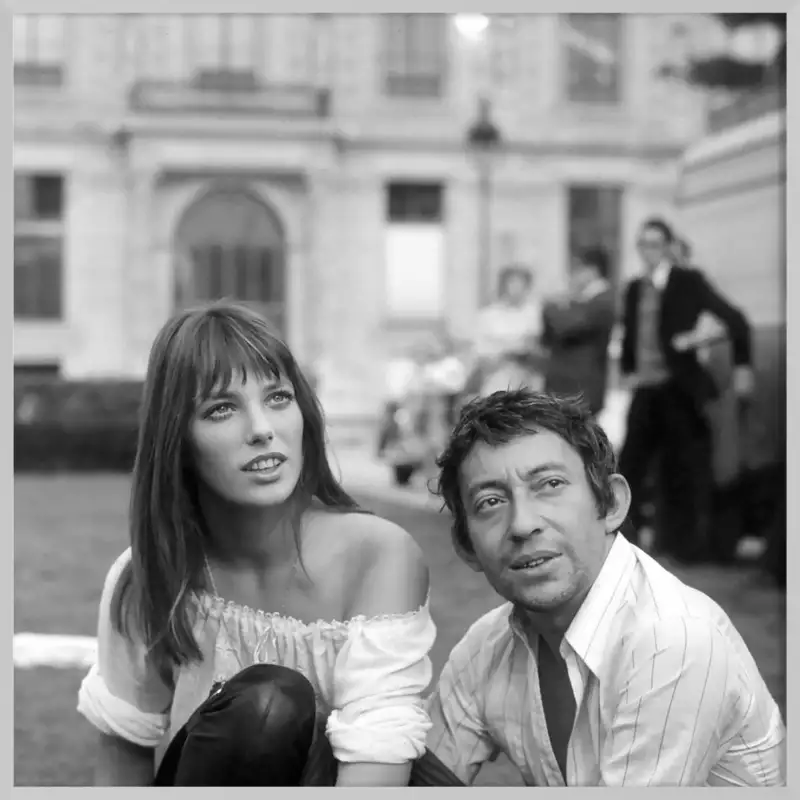 Tableau Serge Gainsbourg et Jane Birkin - Affiche vintage noir et blanc