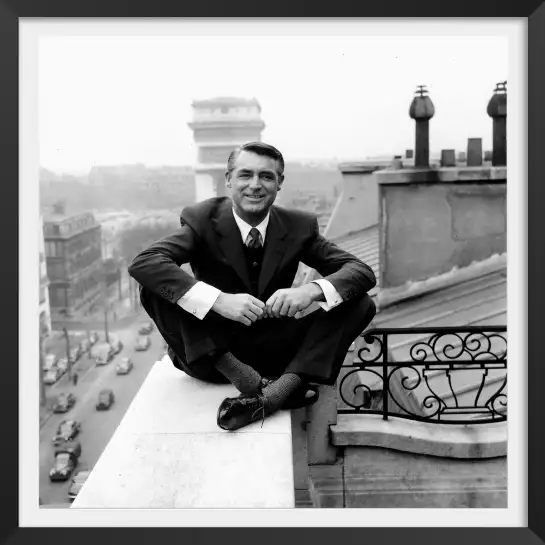 Cary Grant à Paris - photo acteur noir et blanc