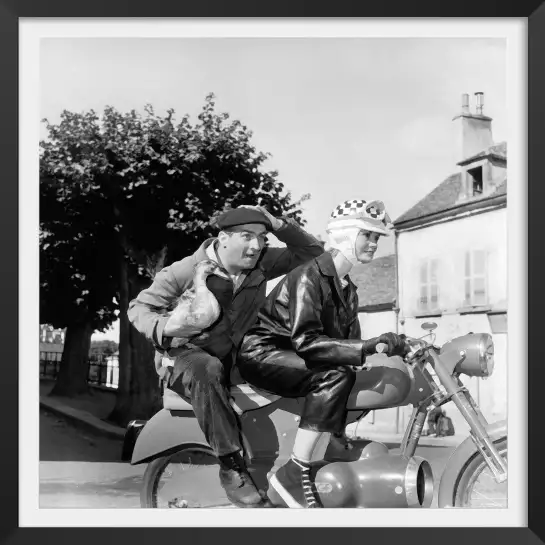 Louis de Funes et Noelle Adam - photo acteur noir et blanc