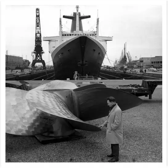 Les docks du Havre en 1961 - affiche vintage