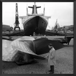 Les docks du Havre en 1961 - affiche vintage