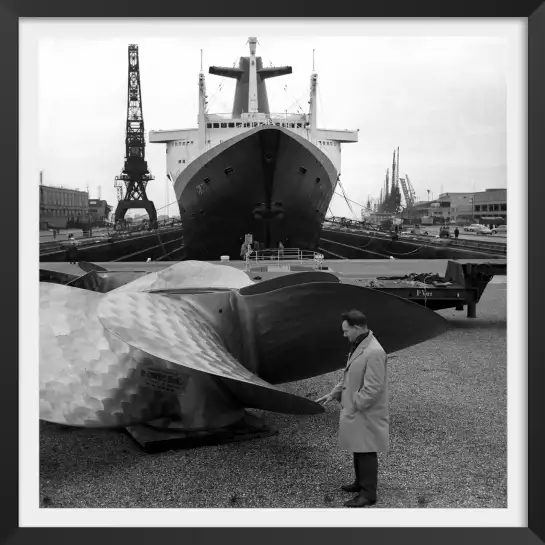 Les docks du Havre en 1961 - affiche vintage