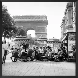 café sur les champs Elysées - affiche vintage paris