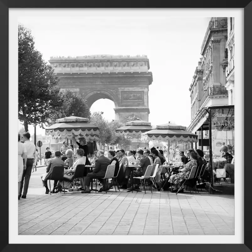 café sur les champs Elysées - affiche vintage paris