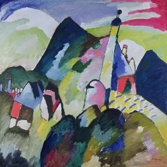 Murnau with Church II - Tableau de kandinsky