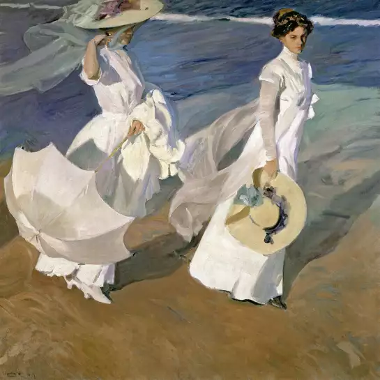 Promenade au bord de la mer de Joaquin Sorolla en 1909 - tableau célèbre