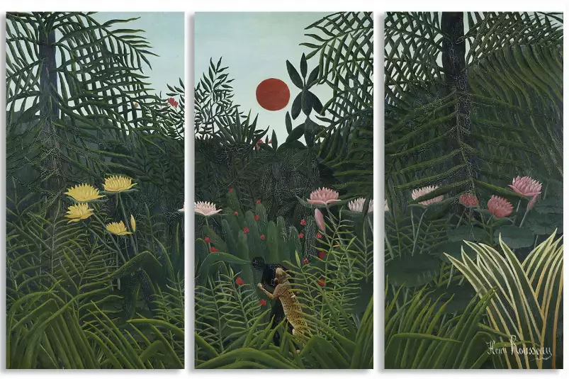 Forêt vierge d' Henri Rousseau - tableau celebre