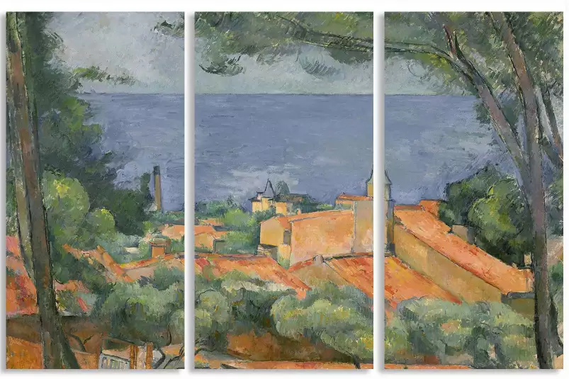 Les toits rouges à l'Estaque de Paul Cezanne - reproduction tableau