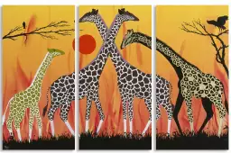 La famille girafe de Kodjo Honkou - tableau celebre