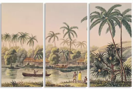 Tahiti Matavae au 19eme siècle - tableau célèbre