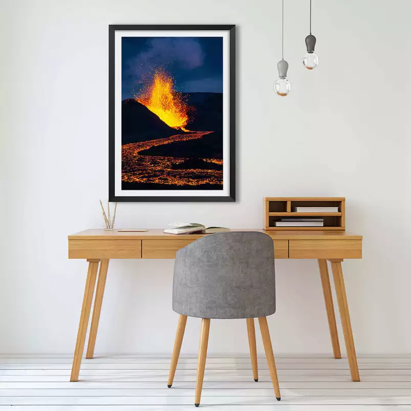 Lave et volcan - tableau paysage nature