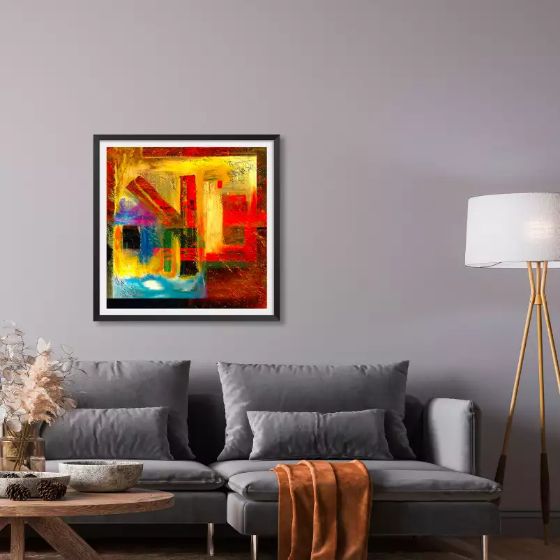 Krouze - tableau abstrait multicolore