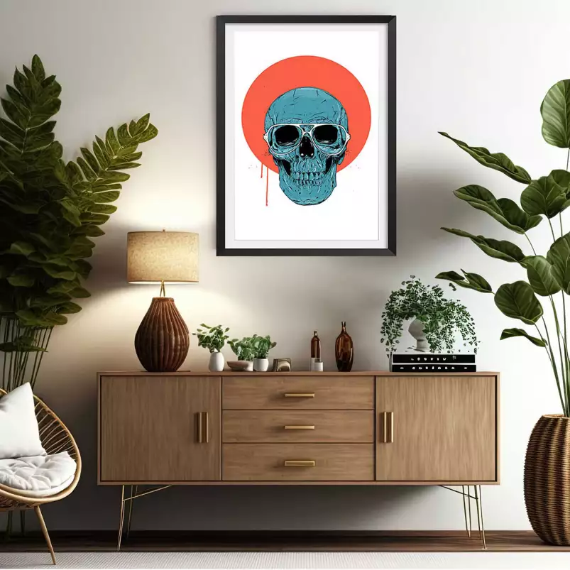 Skull sun - tableau mural contemporain