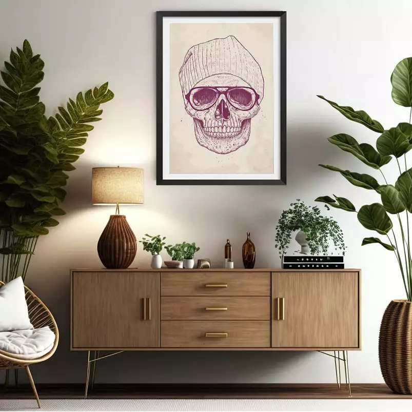 Skull hat - tableau design contemporain