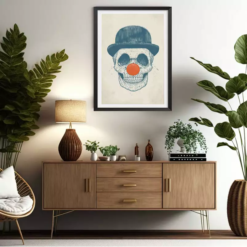 Skull clown - tableau design contemporain