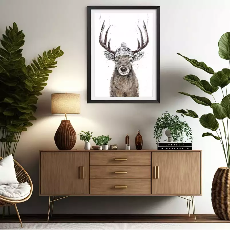 Winter deer - affiche animaux
