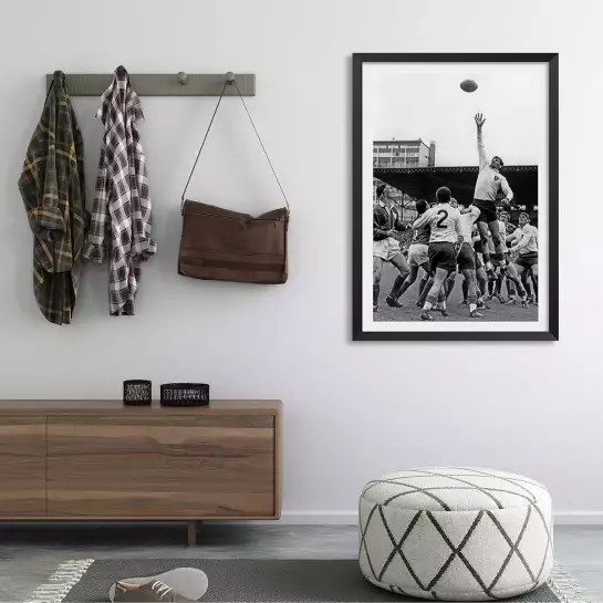 Rugby Le Tournoi des 5 nations - poster noir et blanc