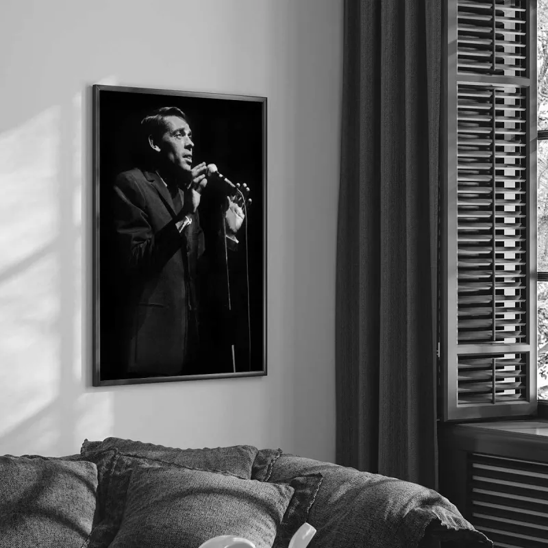 Poster Vintage Jacques Brel 50x75cm - Affiche Chanteur Rétro - Neuf Sous Tube