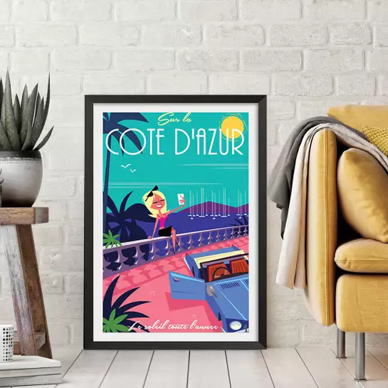Côte d'Azur soleil toute l'année - poster cote d'azur