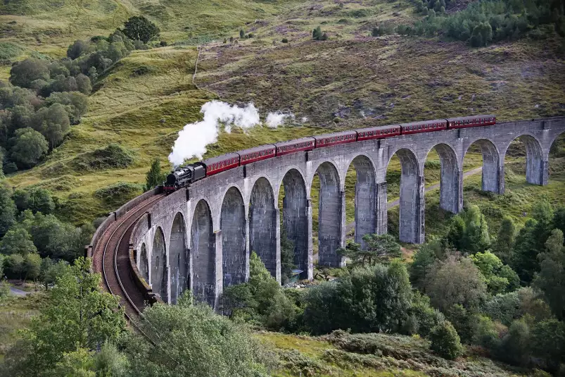 Train de montagne - tableau paysage