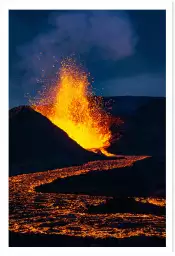 Lave et volcan - tableau paysage nature