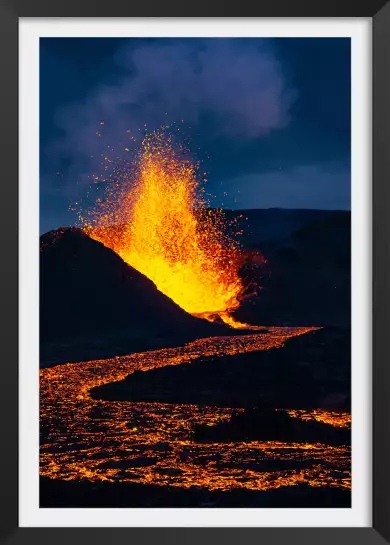 Lave et volcan - tableau paysage nature