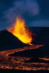 Lave et volcan - tableau paysage nature