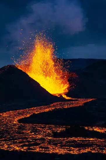 Lave et volcan - tableau paysage nature