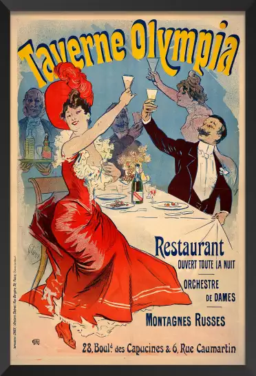 Olympia Restaurant par Jules Cheret - affiche de tableau celebre