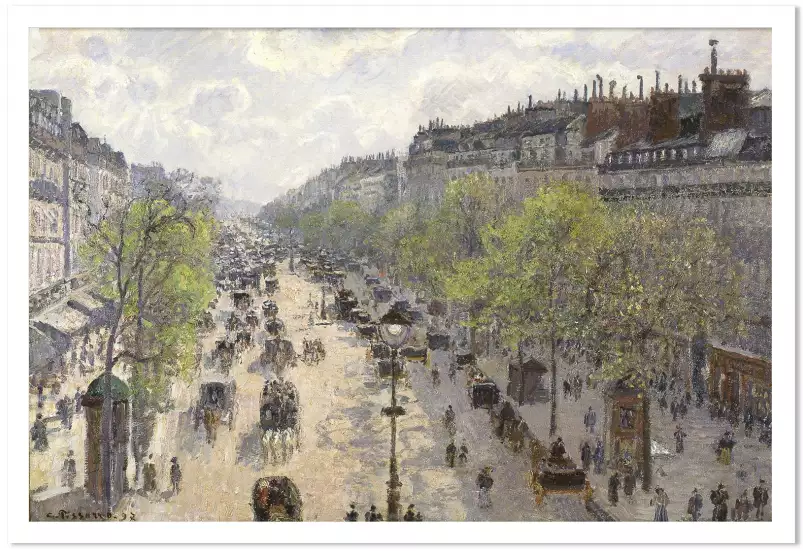 Boulevard montmartre, effet de nuit de Camille Pissaro - tableau celebre