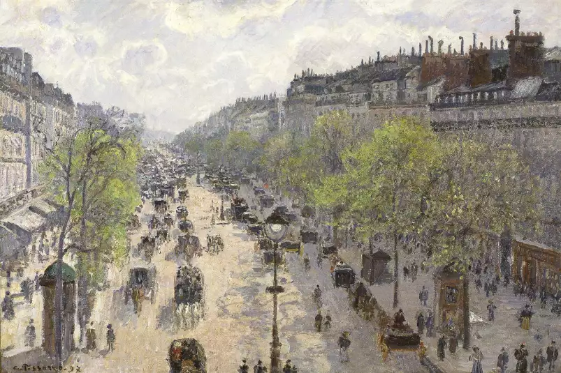 Boulevard montmartre, effet de nuit de Camille Pissaro - tableau celebre