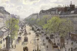 Boulevard montmartre, effet de nuit de Camille Pissaro - tableau celebre