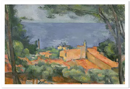 Les toits rouges à l'Estaque de Paul Cezanne - reproduction tableau