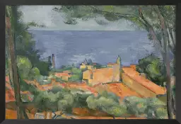 Les toits rouges à l'Estaque de Paul Cezanne - reproduction tableau