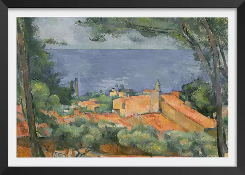 Les toits rouges à l'Estaque de Paul Cezanne - reproduction tableau