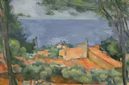 Les toits rouges à l'Estaque de Paul Cezanne - reproduction tableau