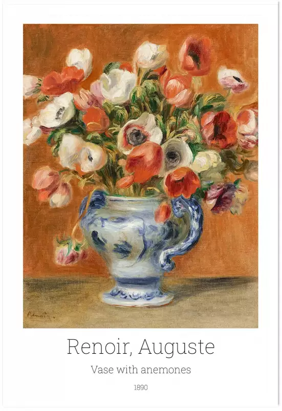 Vase avec anemones par Auguste Renoir - tableau celebre
