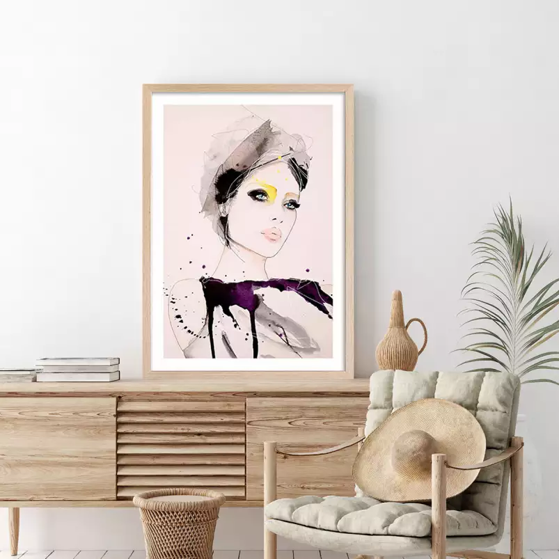 Portrait de femme Pourpre - poster romantique