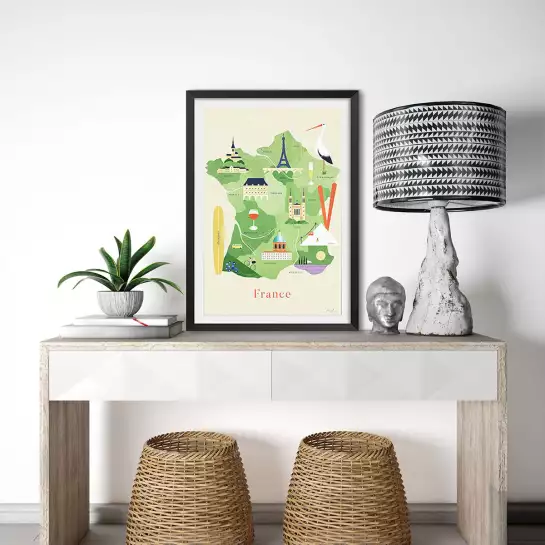 Cart de France - poster cartographie