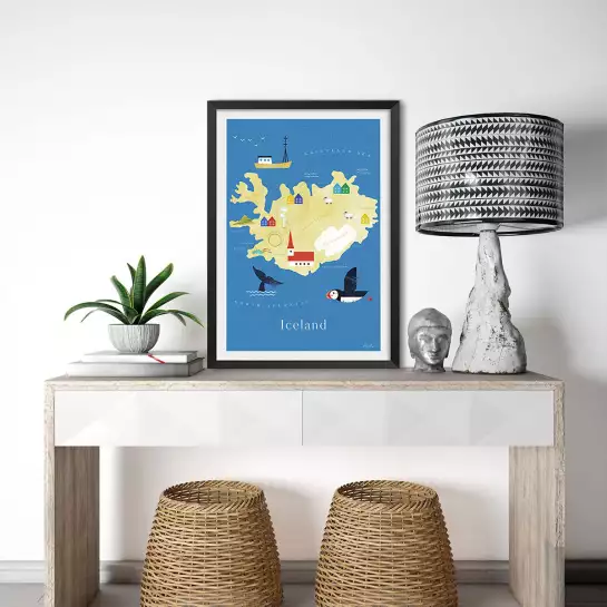 Carte d'Islande - poster cartographie