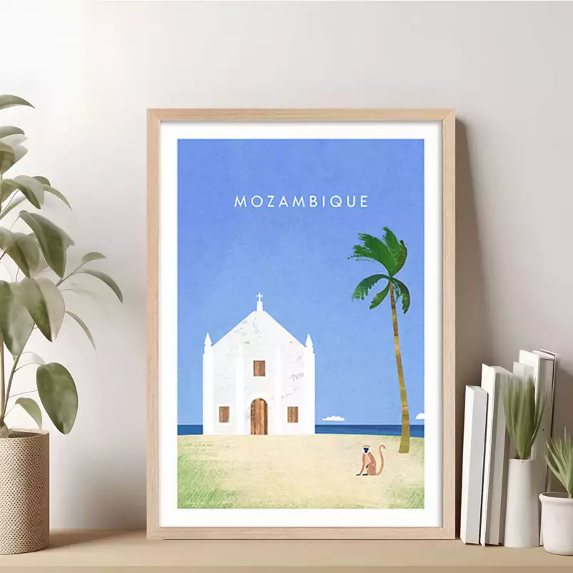 affiche de voyage Mozambique - vintage poster