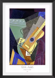 Guitare sur une table par Juan Gris - tableau celebre