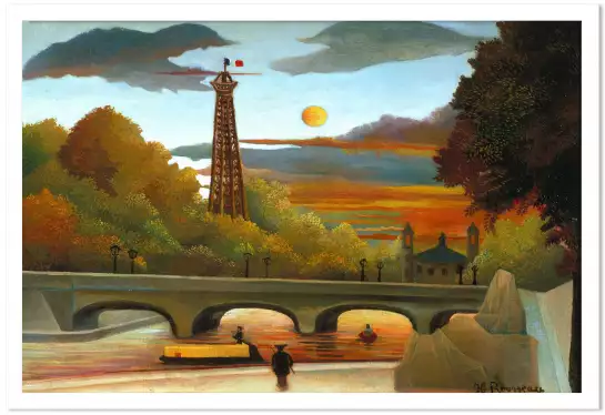 La Seine et la Tour Eiffel au soleil du soir - tableau celebre