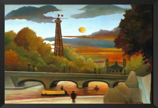 La Seine et la Tour Eiffel au soleil du soir - tableau celebre