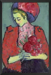 La fille aux fleurs par Alexej von Jawlensky - tableau celebre