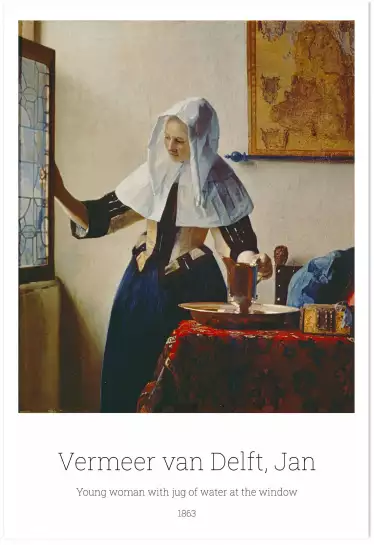 Jeune femme à la fenêtre par Jan Vermeer van Delft - tableau celebre